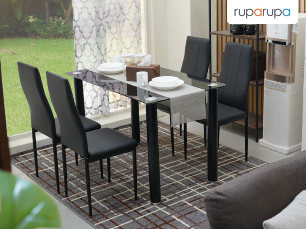 selma minka meja makan 4 kursi