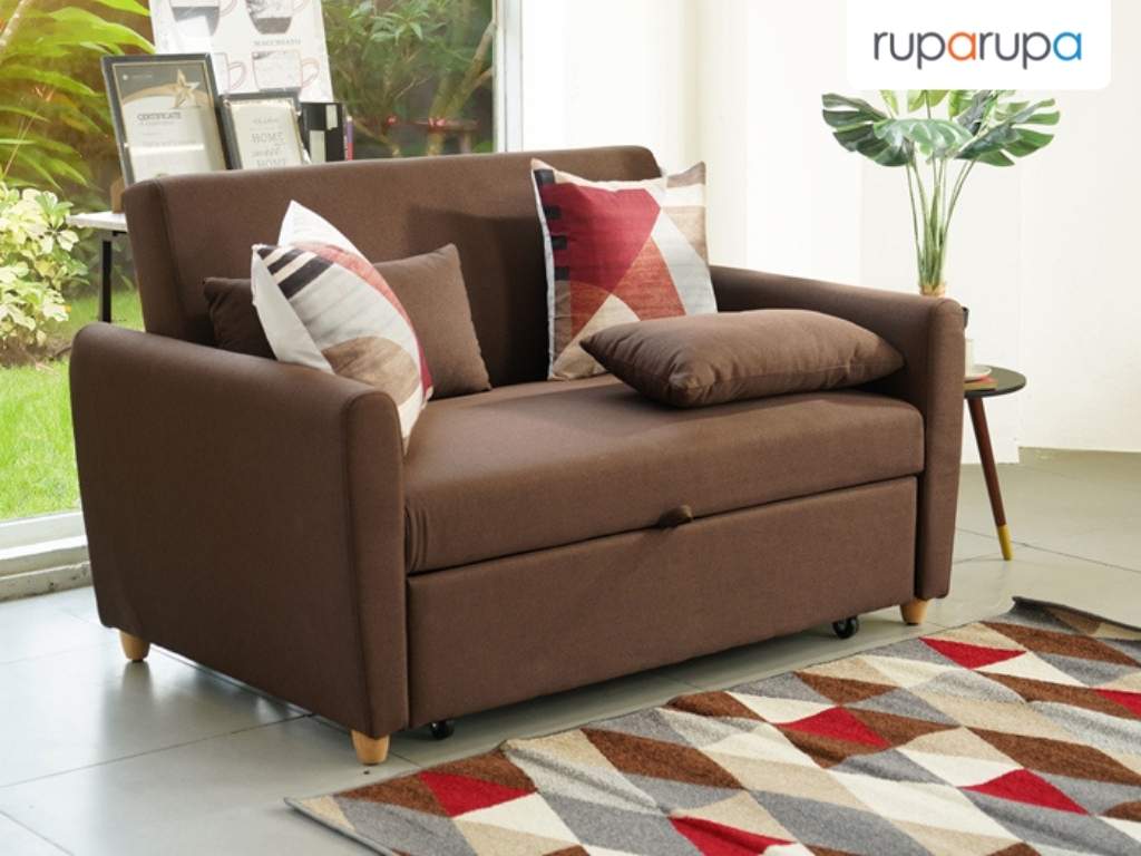 warna karpet Selma Laguna Sofa Tidur Fabric - Cokelat