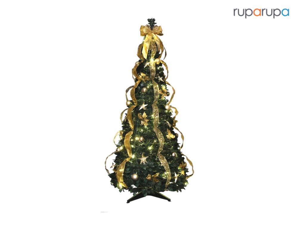 christmas tree gold ribbon