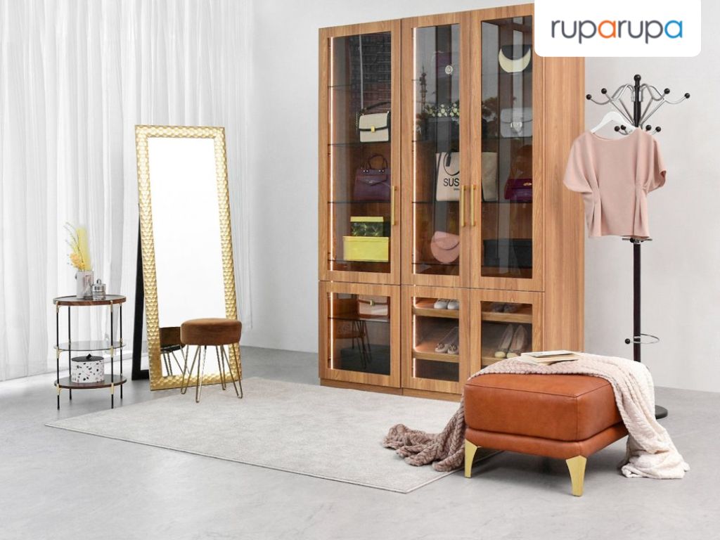 tata letak kursi ottoman ruang ganti