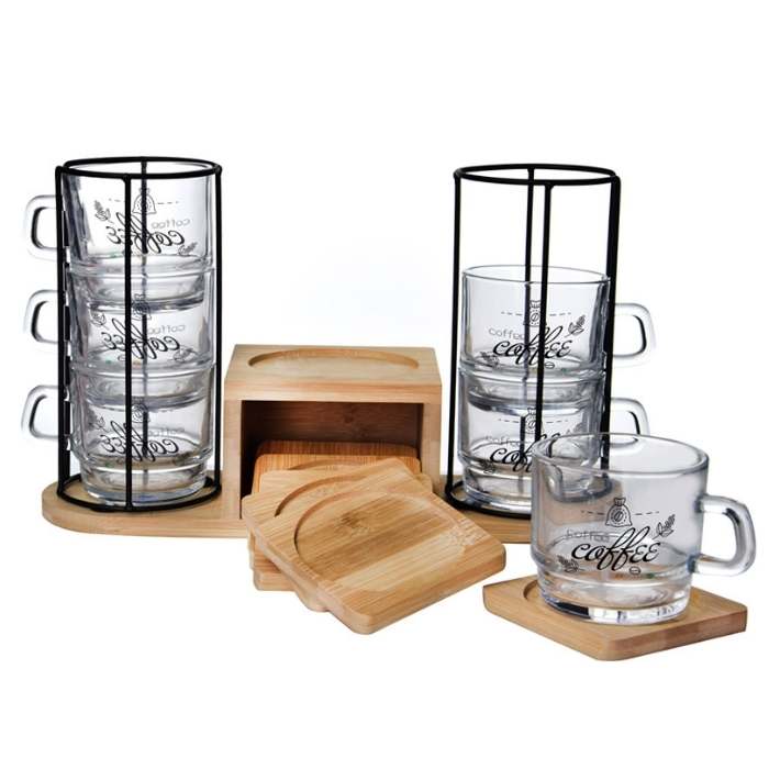 Appetite Set 13 Pcs Cangkir Kopi Dengan Rak Susun