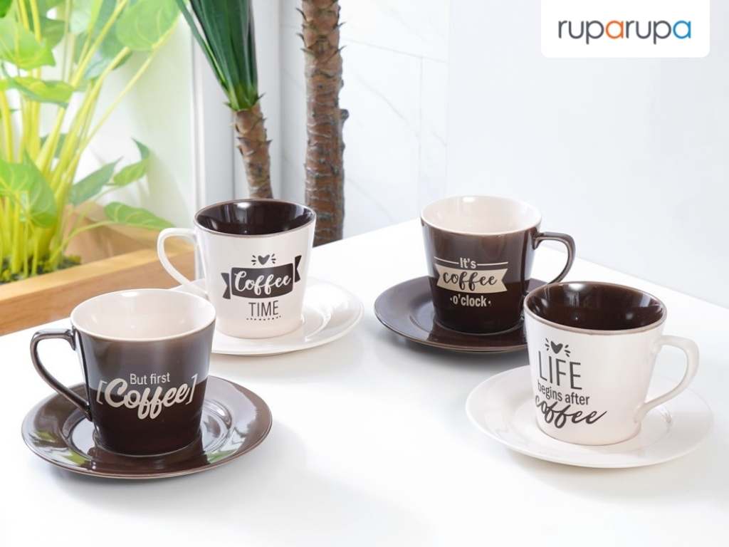Appetite Set 4 Pcs Cangkir & Saucer Coffee O Clock