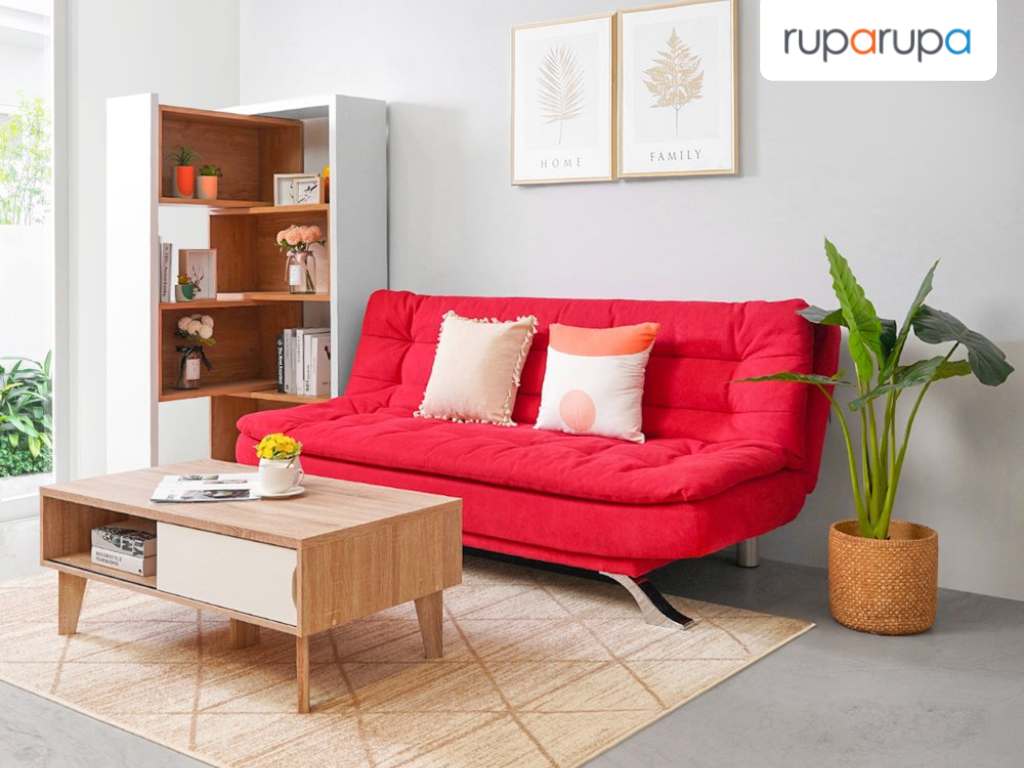 warna keberuntungan tahun kelinci air Informa Neo Audrey Sofa Tidur Fabric - Merah