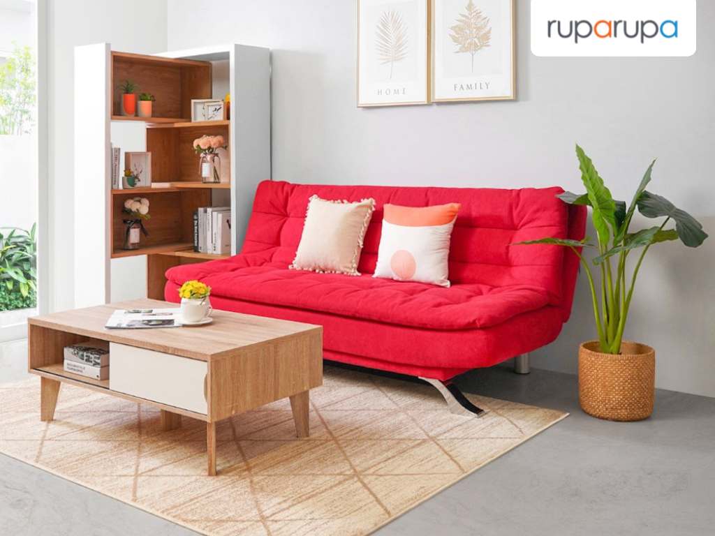 Informa Neo Audrey Sofa Tidur Fabric - Merah