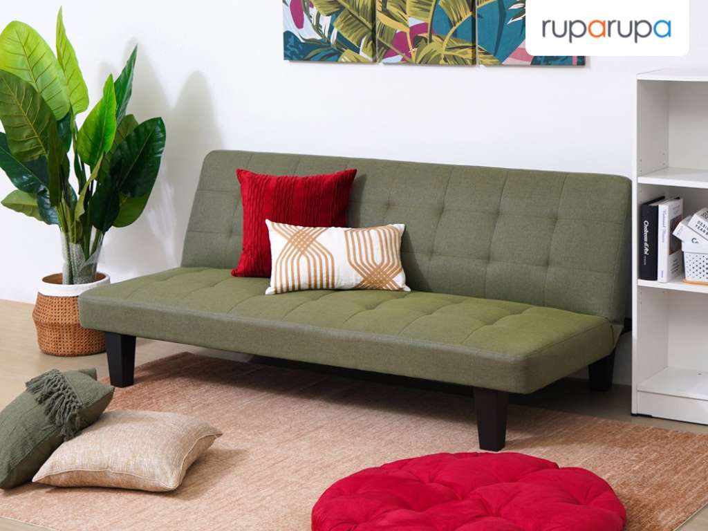 macam-macam warna hijau Informa Oniel Sofa Tidur Fabric - Hijau