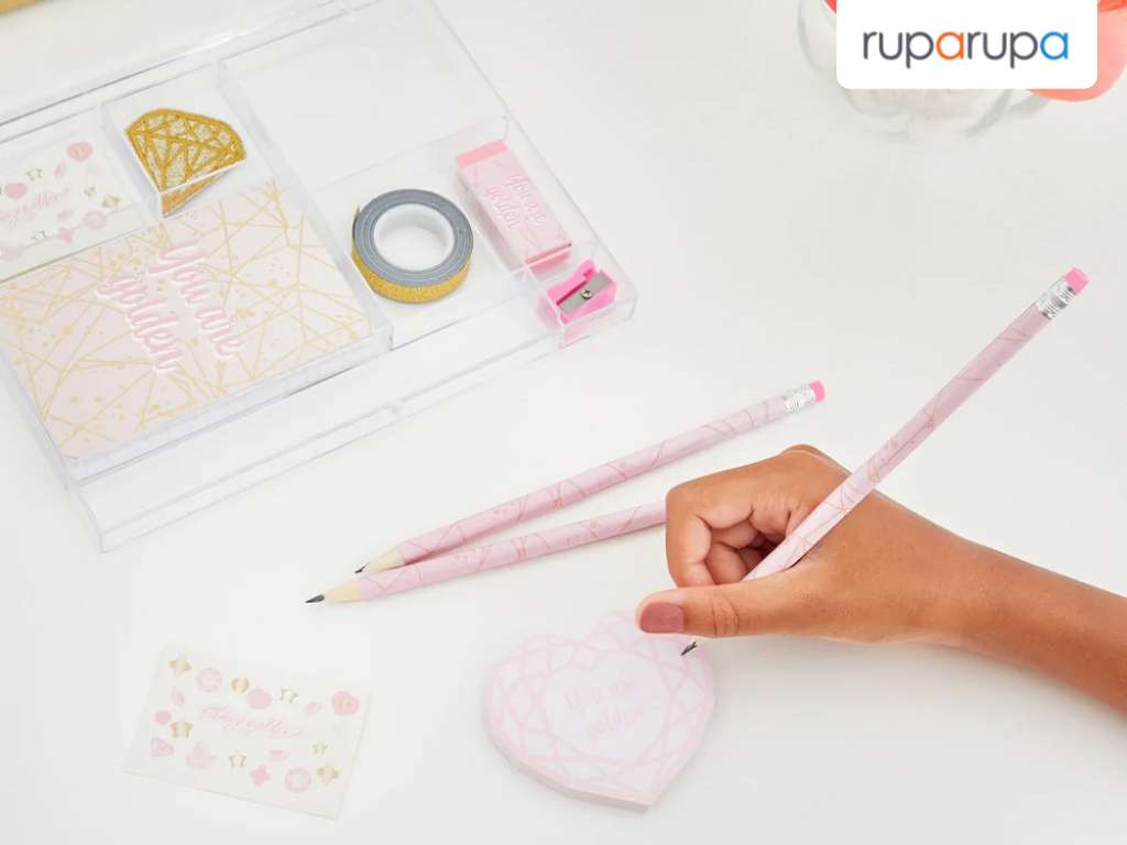 Make It Real Pink Gold Deluxe Stationery Set