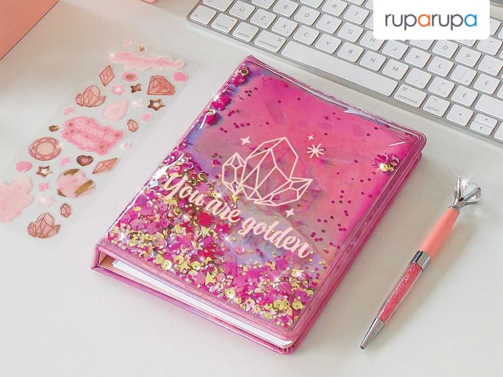 kado natal anak perempuan Make It Real Pink Gold Journal And Pen Set