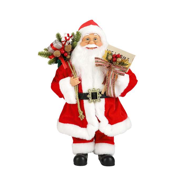 Noelle 40 Cm Dekorasi Natal Christmas Santa Standing Traditional