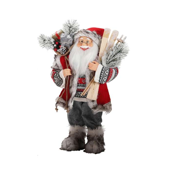 Noelle 60 Cm Dekorasi Natal Christmas Santa Lux Holding Ski