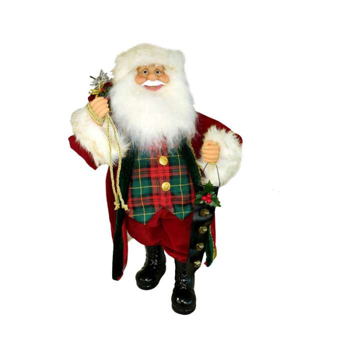 Noelle 63 Cm Dekorasi Natal Santa Holding Giftbag And Clock
