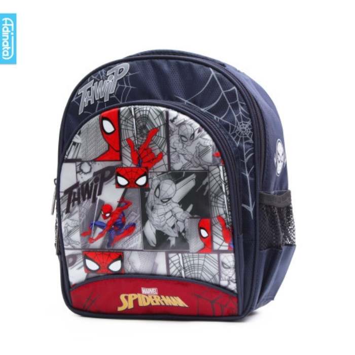 kado natal anak laki-laki Spiderman Tas Sekolah Net Rucksack S