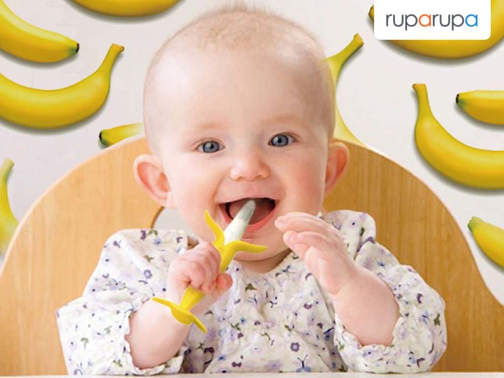 mainan bayi 6 bulan Edison Mama Teether Kamikami Baby Banana
