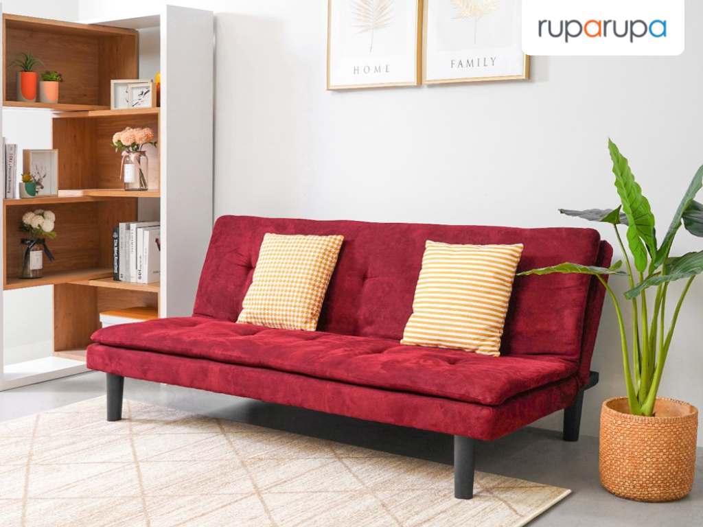 Informa Geneva Sofa Tidur Fabric - Merah