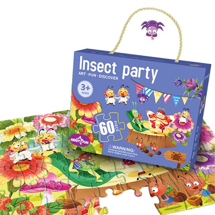 kado natal untuk anak Kiddy Fun Insect Party Puzzle
