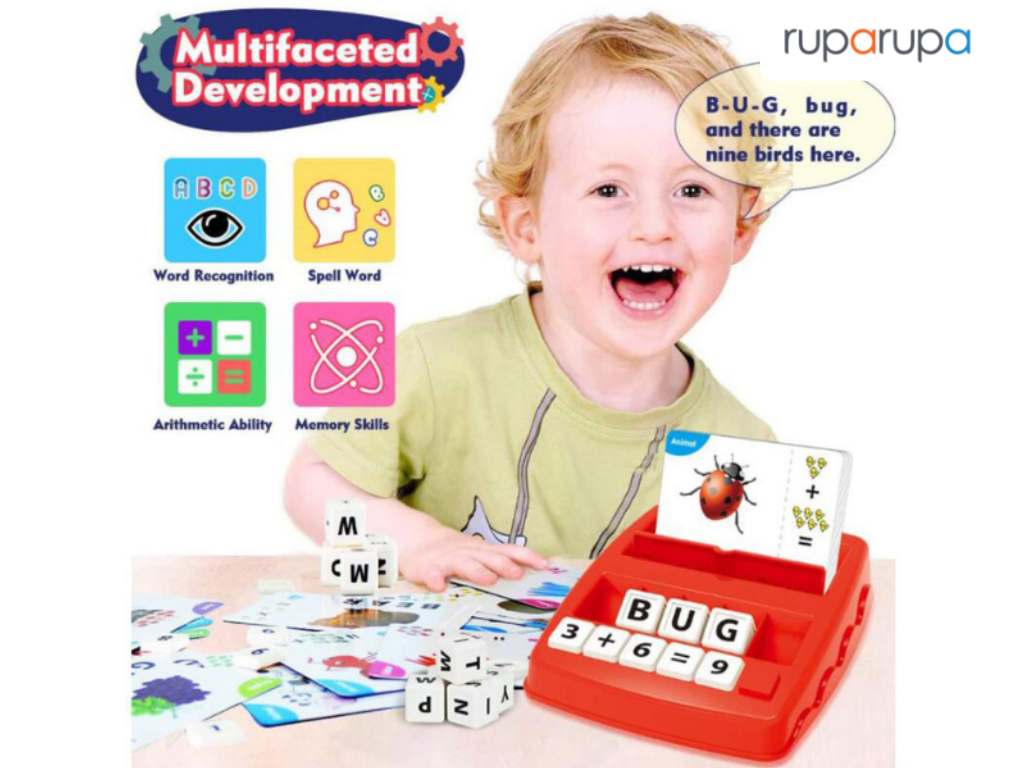 kado untuk anak sd Kiddy Star Educational Game 2 In 1 Red