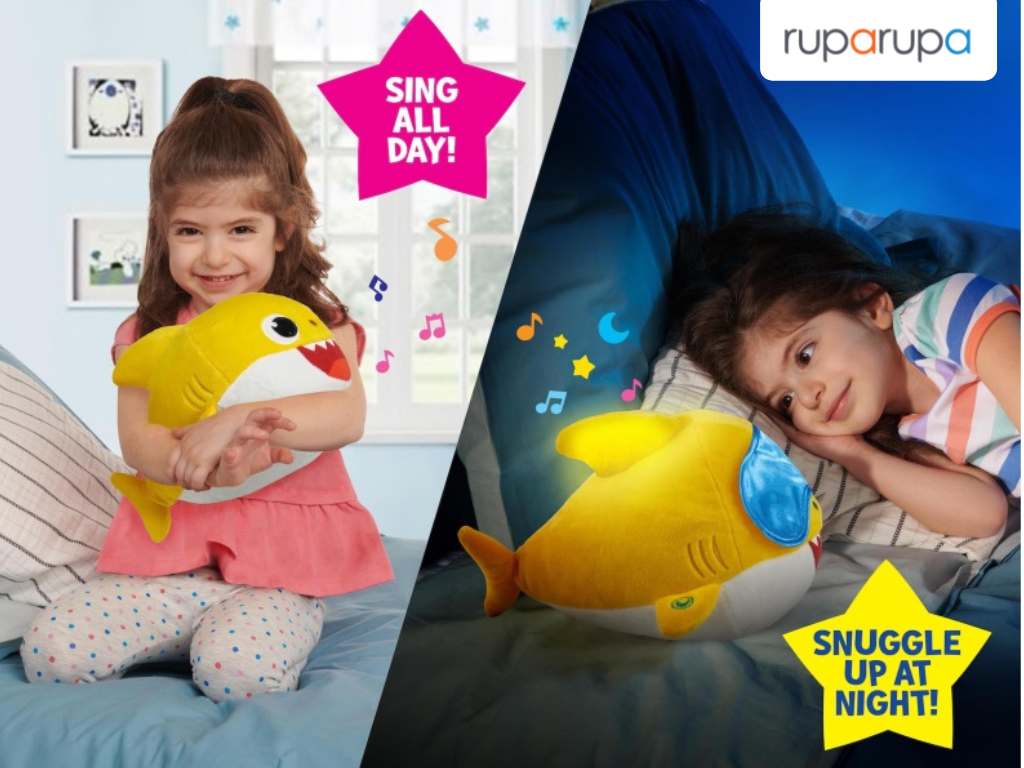 Wowwee Boneka Pinkfong Baby Shark Sing & Snuggle Plush