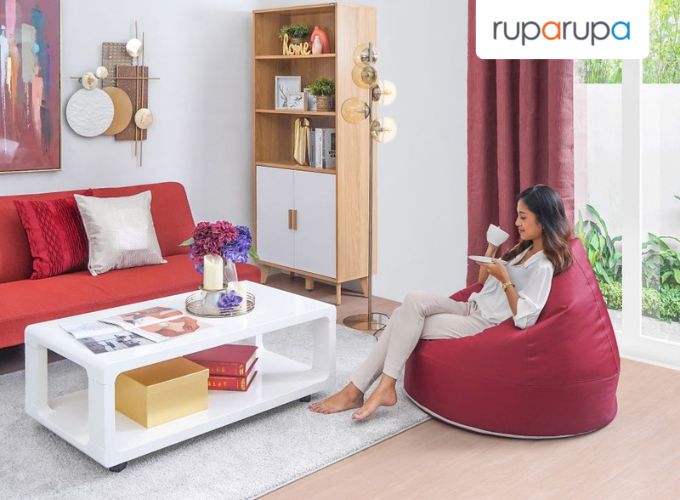 bean bag dekorasi magenta