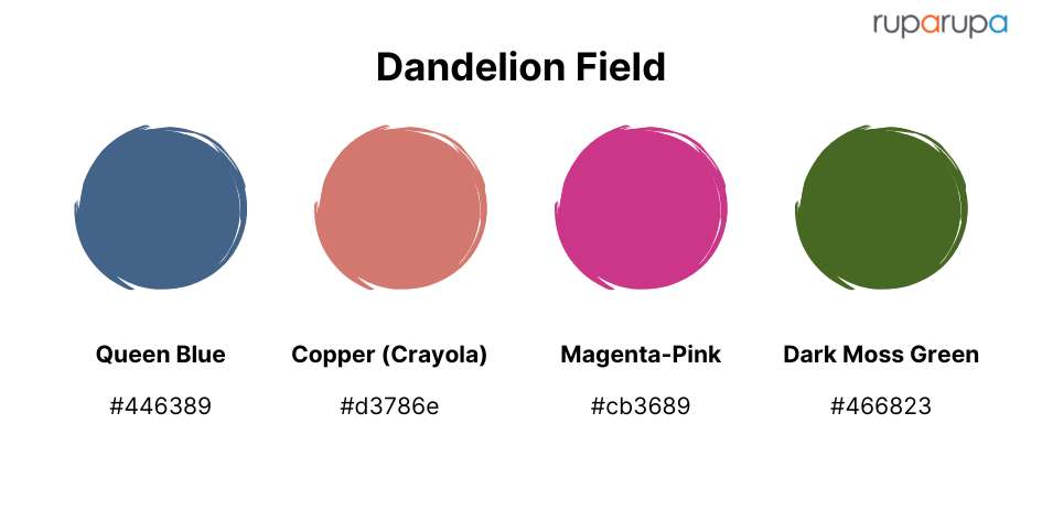 kombinasi warna magenta dandelion