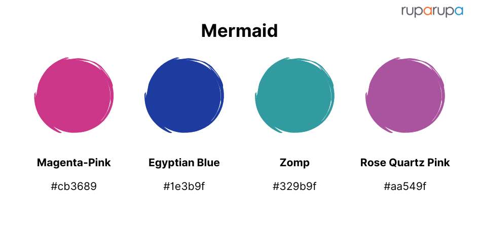 kombinasi warna magenta mermaid