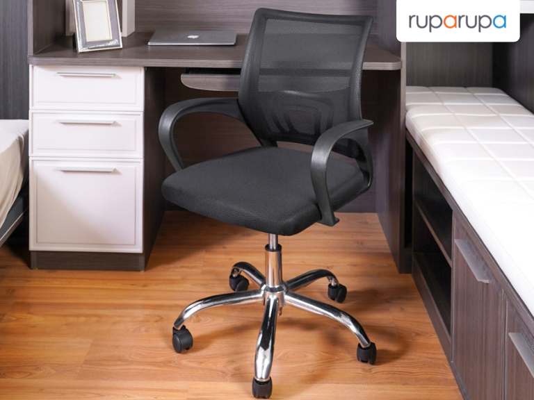 Zaki Kursi Kantor Sandaran Rendah - Hitam