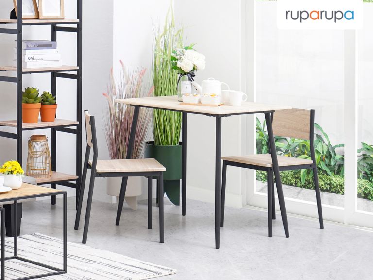 set meja makan metal