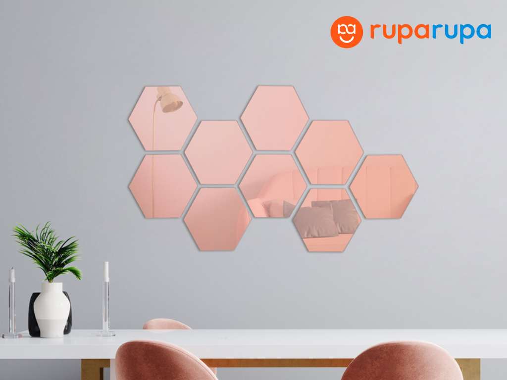 Informa 20x17.3 Cm Set Cermin Dekorasi - Rose Gold