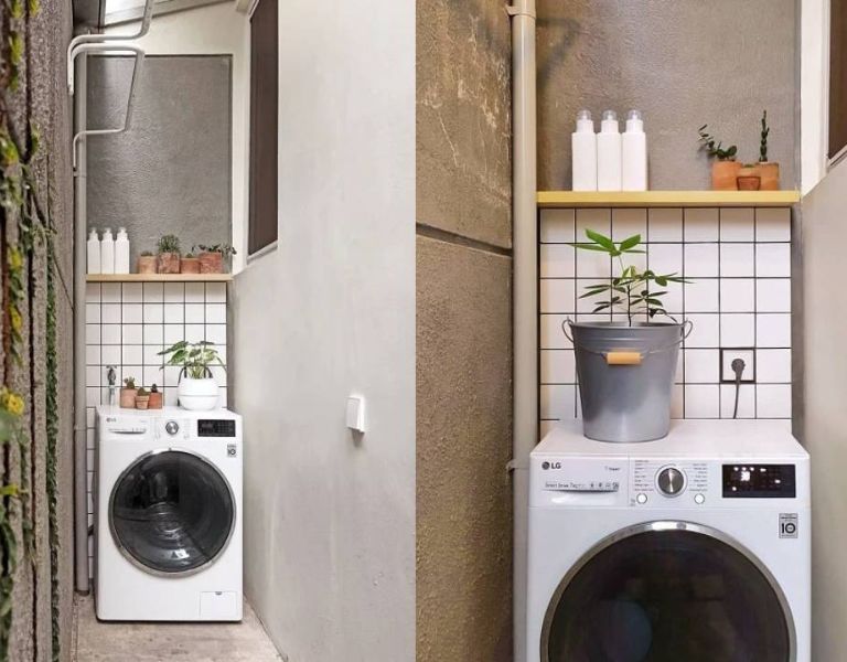 ruang mencuci di lahan sempit