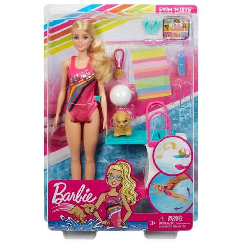 Barbie Mainan Boneka Sport Swimmer Playset Ghk23