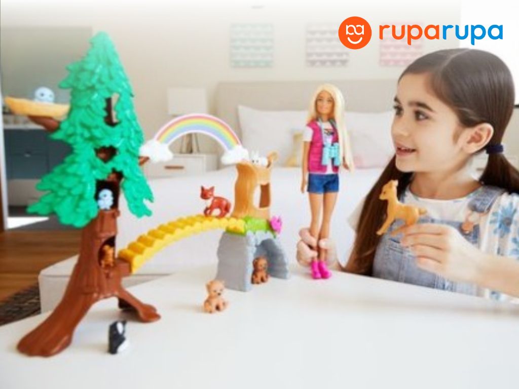 mainan barbie animal playset