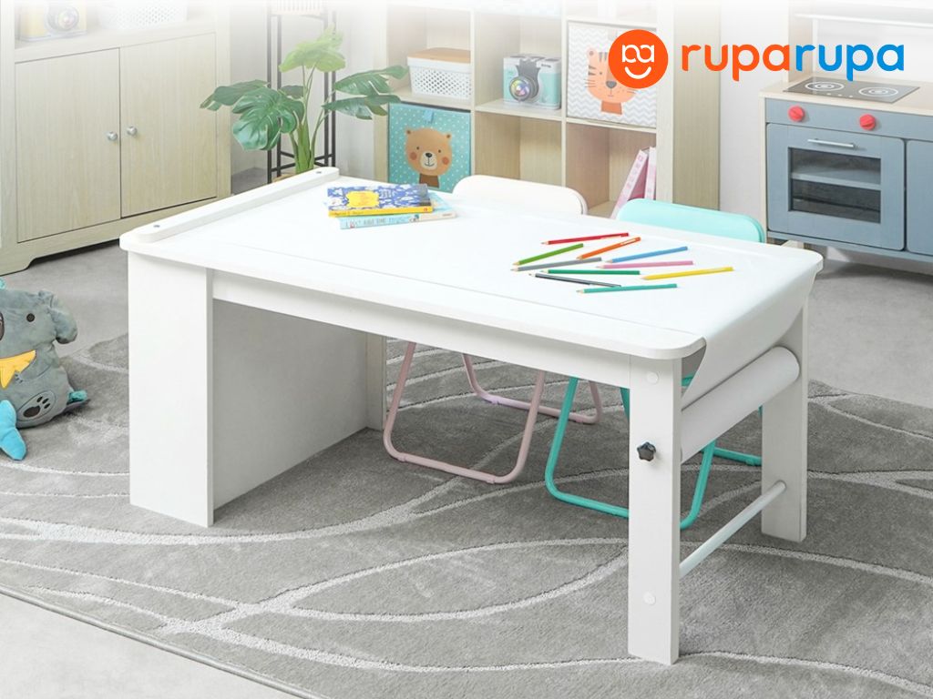 meja belajar anak putih