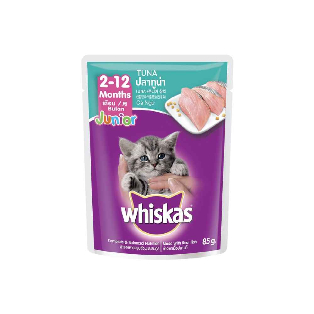 Whiskas 85 Gr Makanan Kucing Basah Junior Tuna
